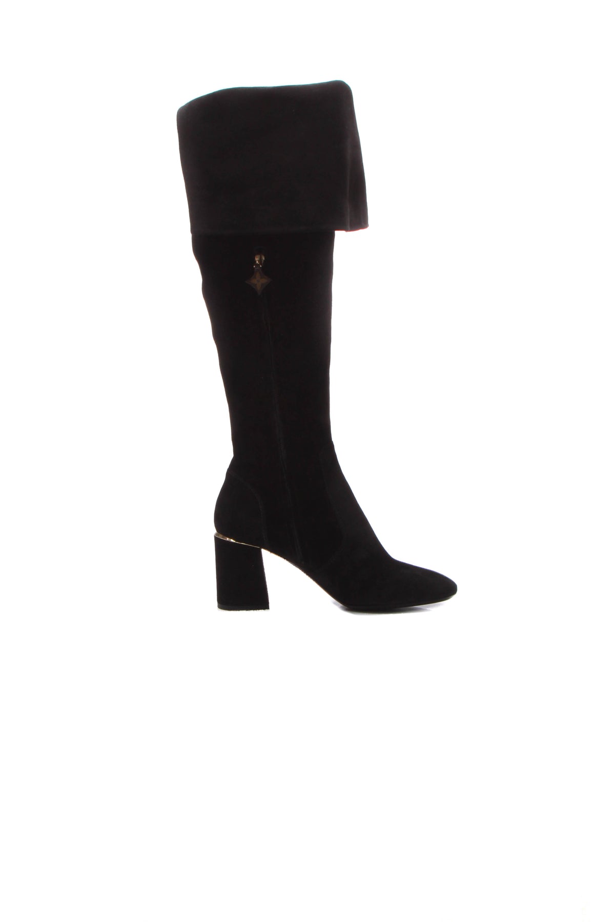 Louis Vuitton, Shoes, Louis Vuitton Skyline Thigh Black Suede Over The Knee  Boots Sz 37