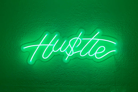 Hustle LED Neon Flex Sign in Deep Green Color