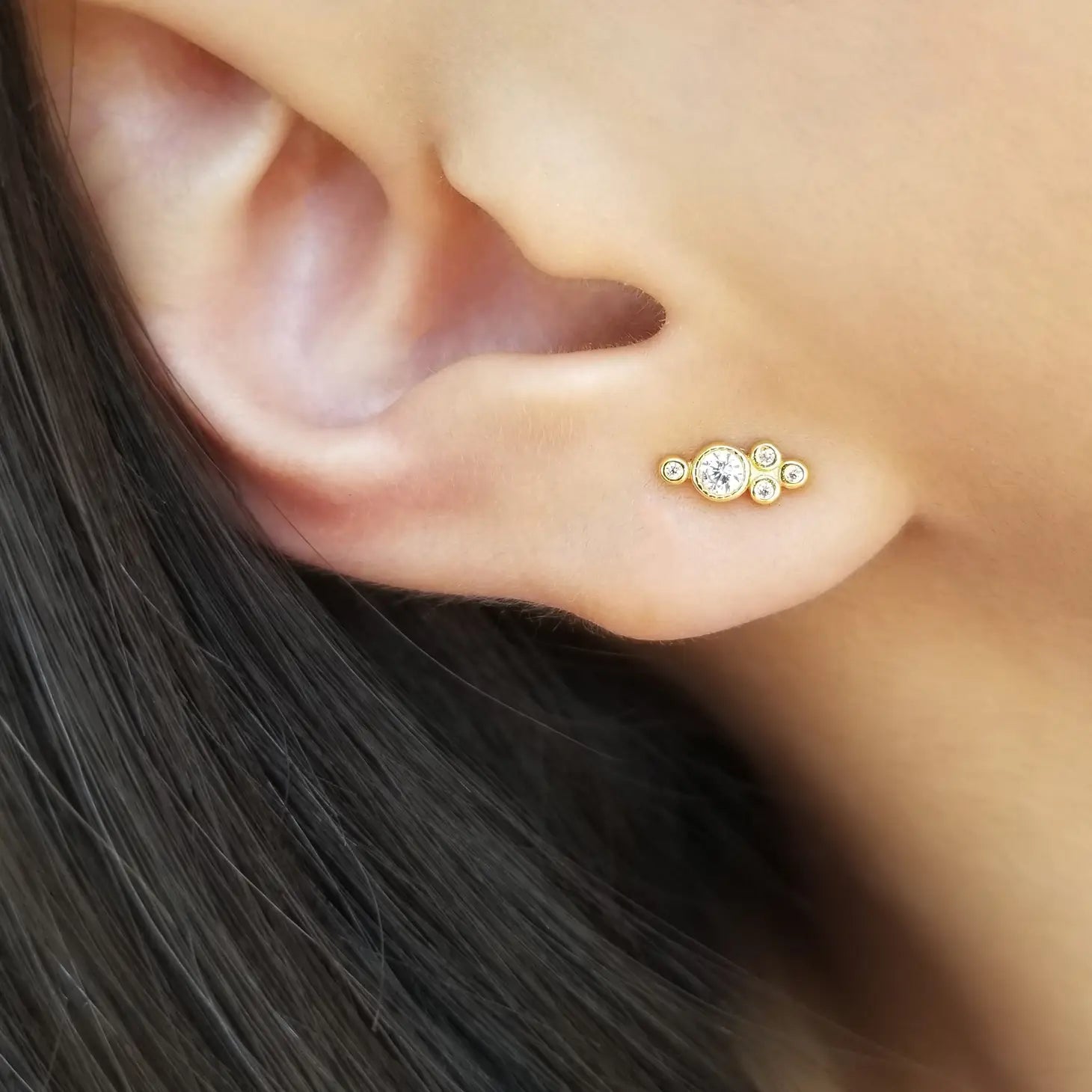 Shiloh Boho Stud Earrings in Gold