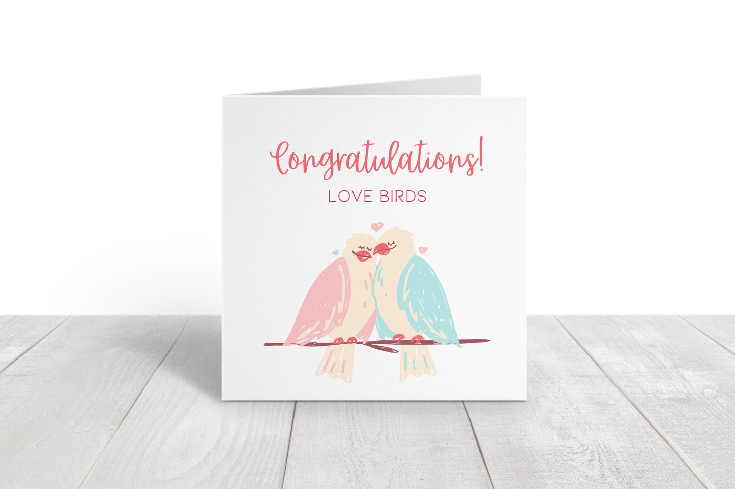 Wedding Card | Engagement | Congratulations Love Birds Card ...