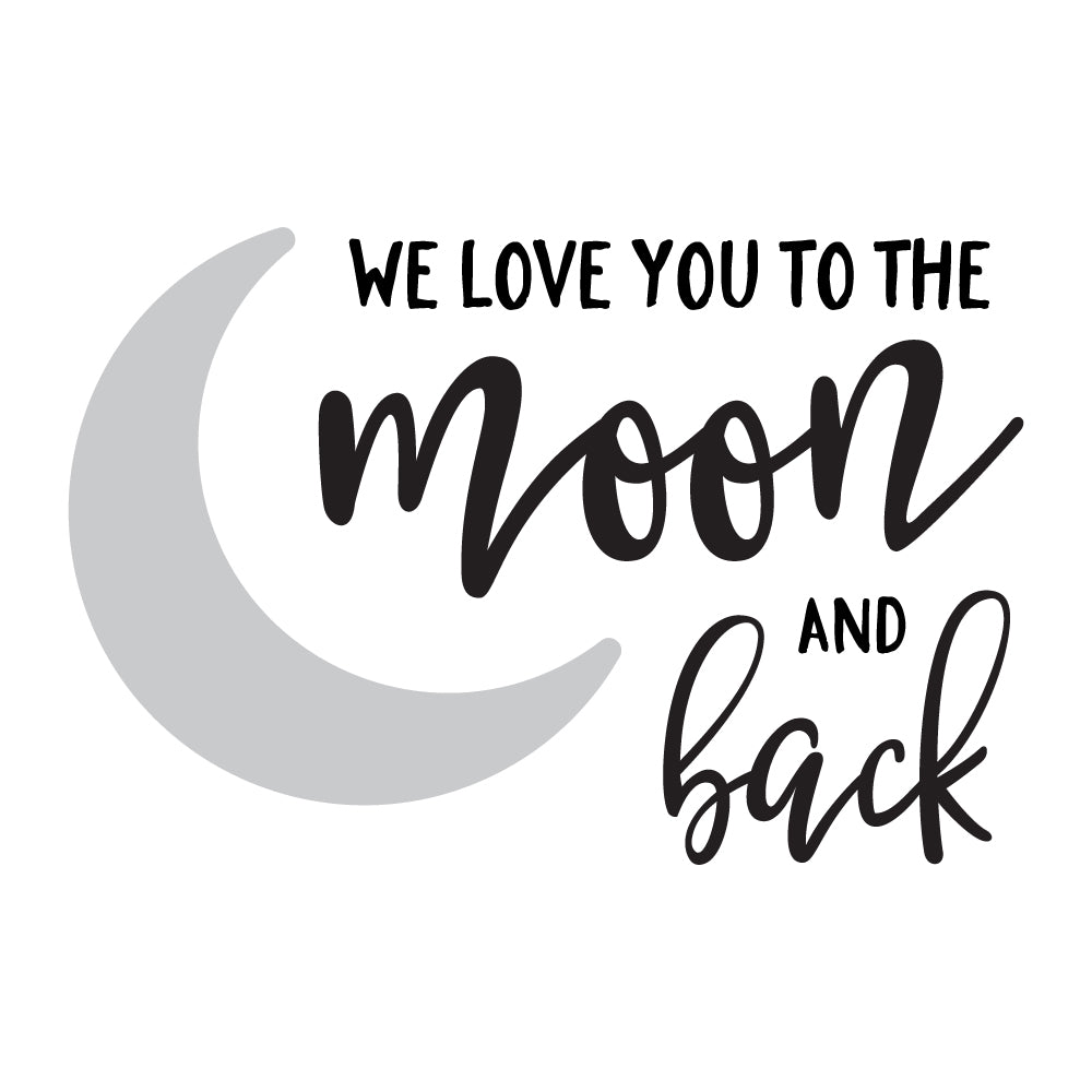 We Love You To The Moon & Back Quote Wall Sticker - Red ...