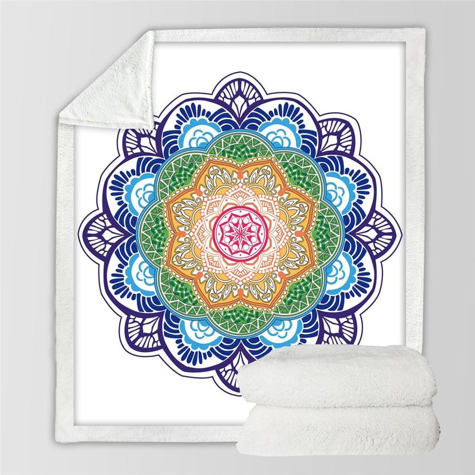 Buy Mandala Blue Mandala Velvet Plush Fleece Throw Blanket - HOMAURA®