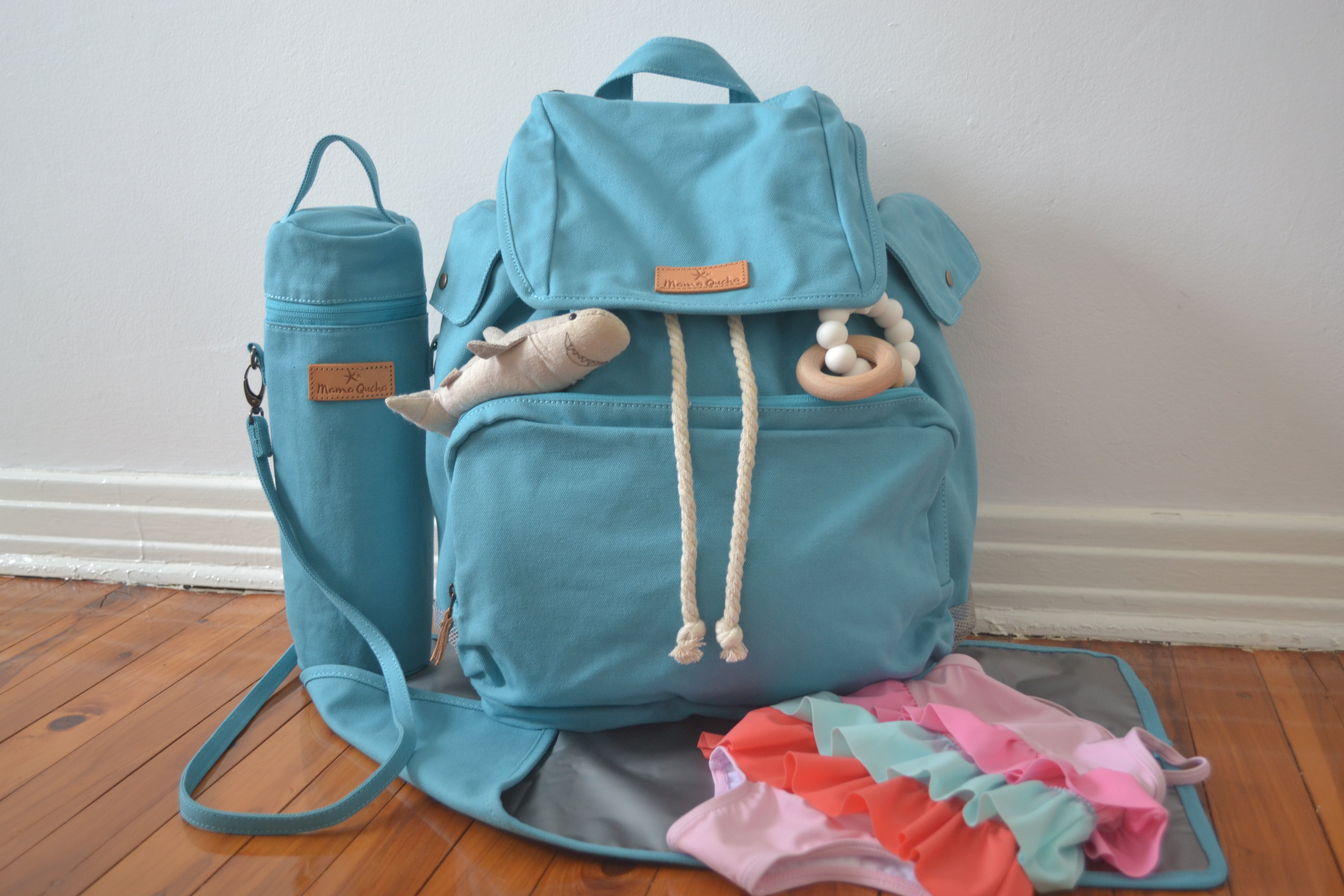 turquoise diaper bag