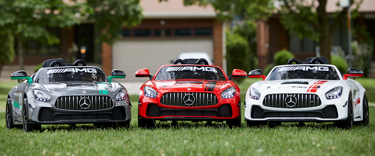 Voiture électrique motorisée Mercedes-Benz AMG GT4 6V/12V pour enfants avec télécommande parentale, Voltz Toys