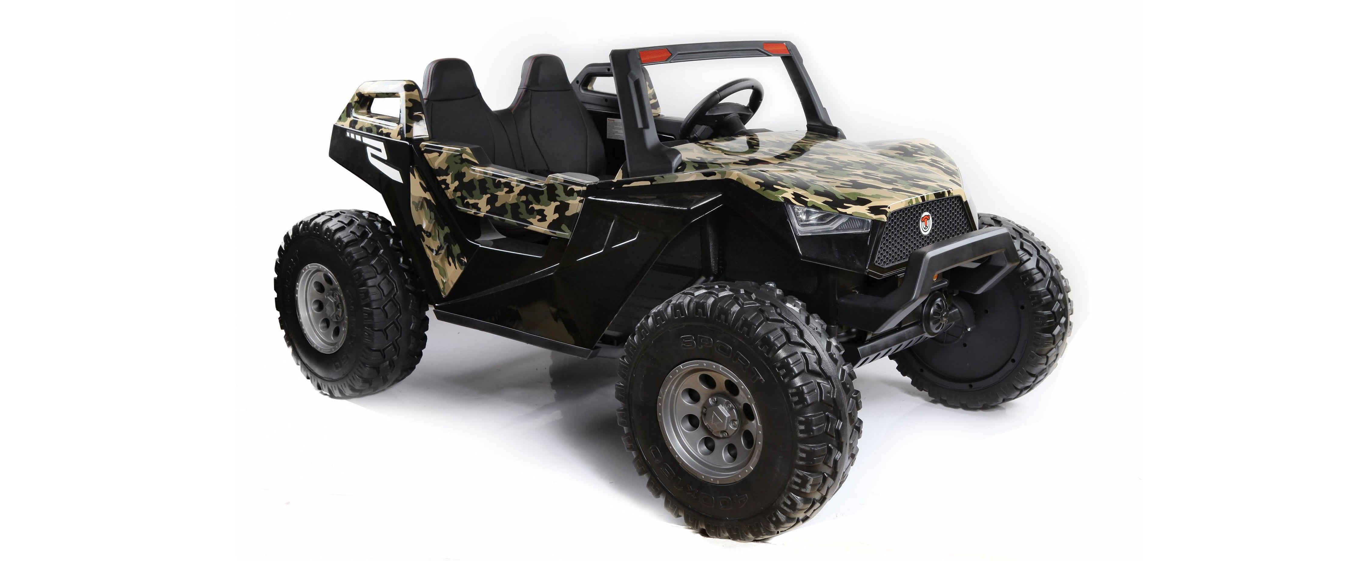 24V 2 seaters off-road dune buggy ride on truck in camo green by voltz toys