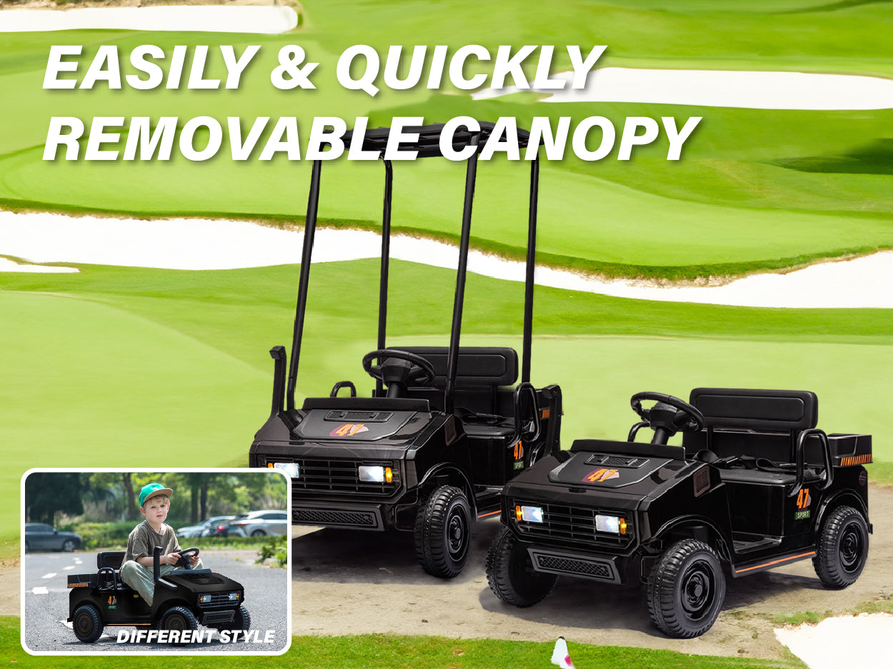 Removable Canopy Kids Golf Kart Mobile