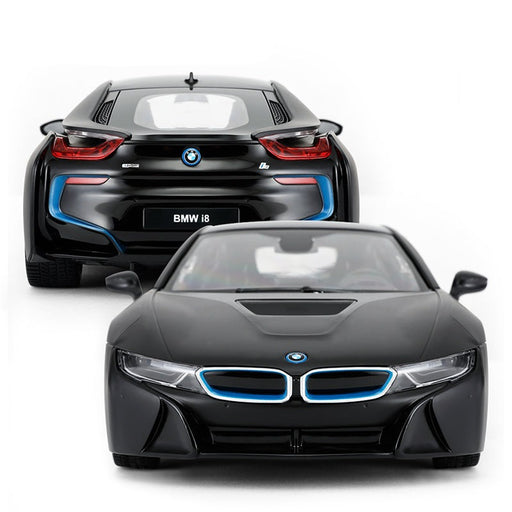 RASTAR sous licence 1:14 BMW i4 Modèle de voiture télécommandée, portes  ouvertes et phares de travail, 2,4 GHz (doré)