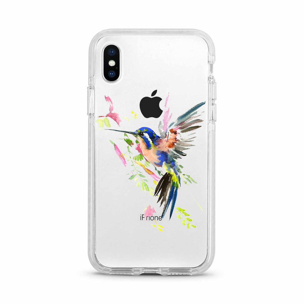 Watercolor Hummingbird Shockproof Clear Phone Case For iPhone