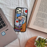 Kissing Astronauts Wooden Unique carved phone case for Apple iPhone - LIMITED77
