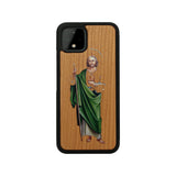 Google Pixel 3, 3 XL, Google Pixel 4, 4 XL Case carved Wooden San Judas Tadeo - LIMITED77