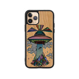 Alien Design UV Wooden phone case for iPhones