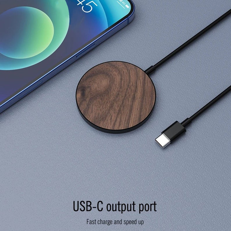 Wood Wireless Charger for iPhone/Pixel/Samsung. Fast Charging.