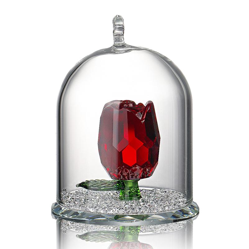 New Beauty And The Beast Rose Glass Crystal Enchanted Rose In Terrariu Hearts And Gifts