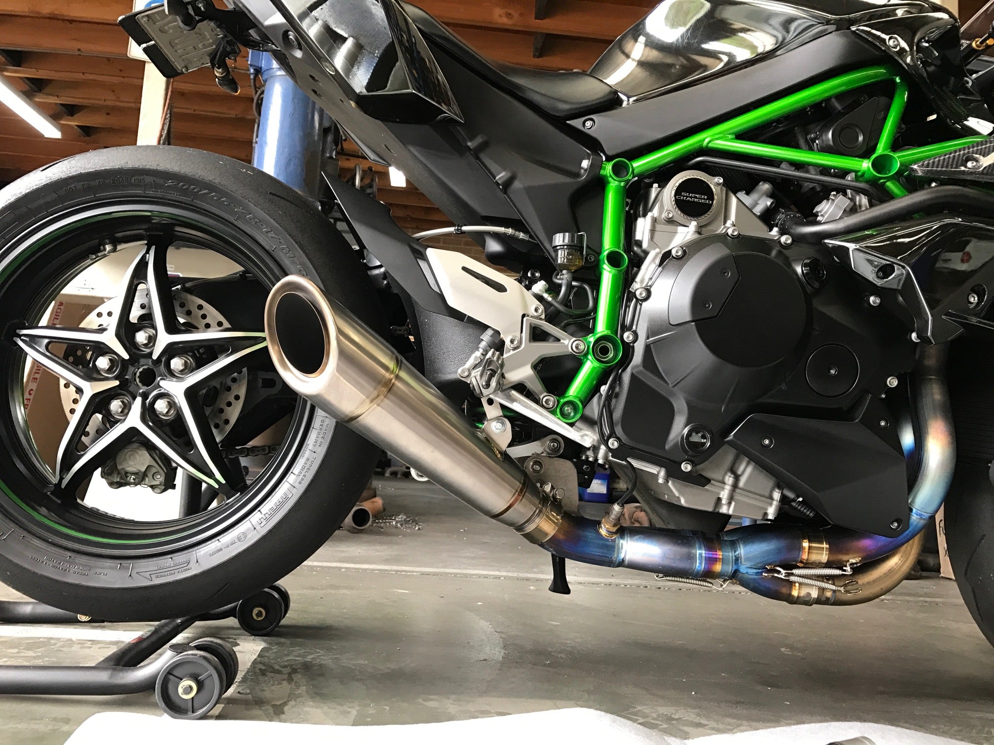 Kawasaki Ninja H2 H2r Vandemon Brushed Titanium Exhaust System 2015 Vandemon Performance