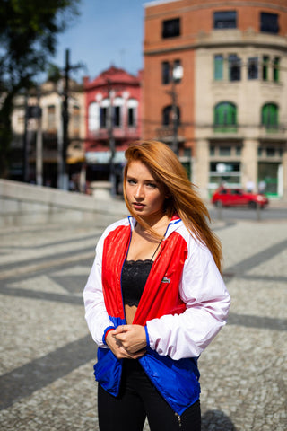 Pompeii outfit girl in a waterproof jacket