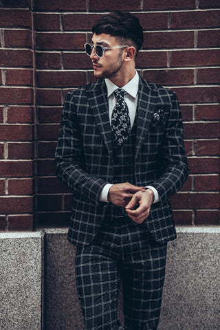 Grey three-piece suit