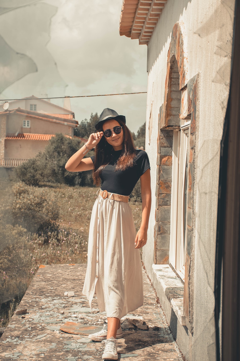 outfits to wear to Sagrada Familia long skirt