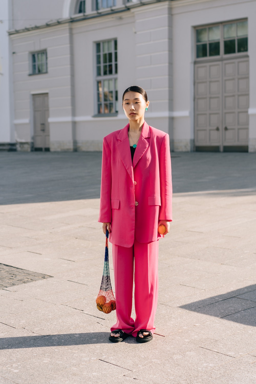 40 best outfits pink pants women 2023 oversized suit