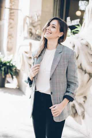 Plaid oversized blazer