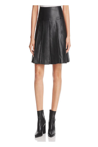 Pleated faux leather skirt 