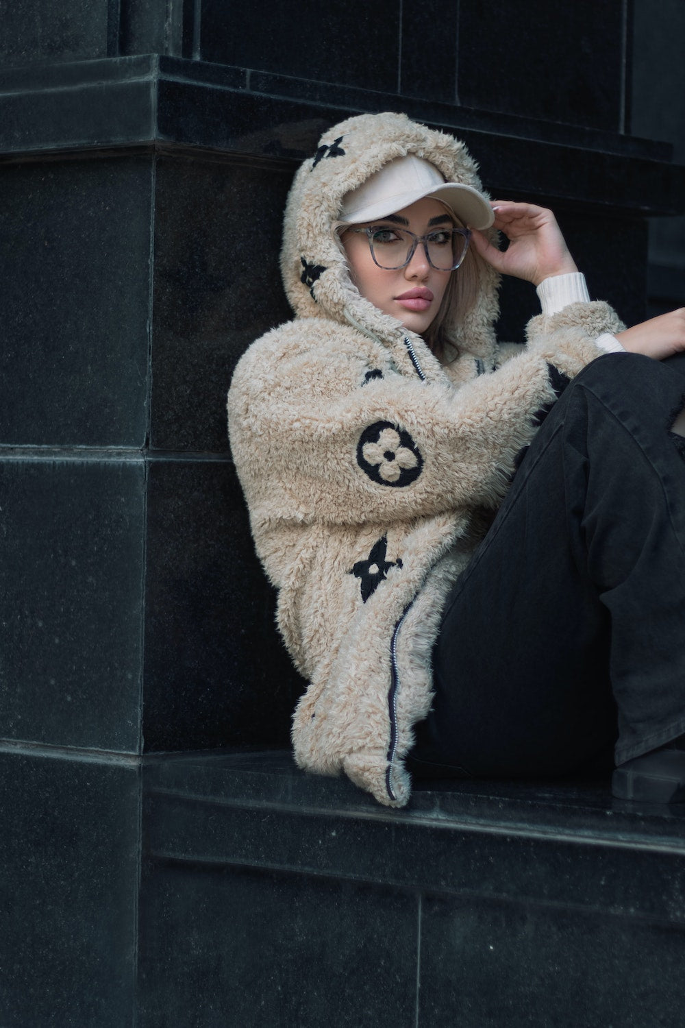 hoodie fashion teddy coat and cap