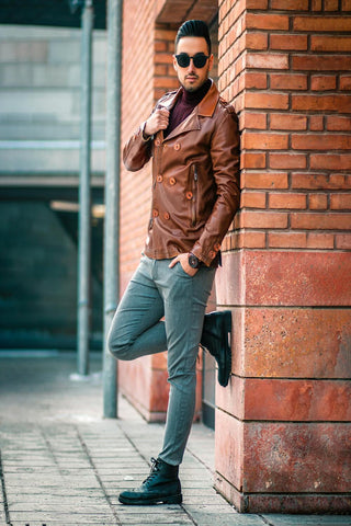 leather jacket jeans detective wear