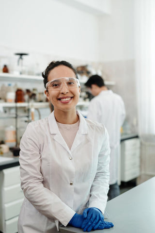 White coat female pharmacist outfit