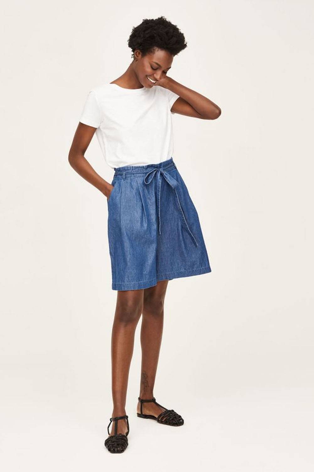 thought sustainable affordable denim shorts