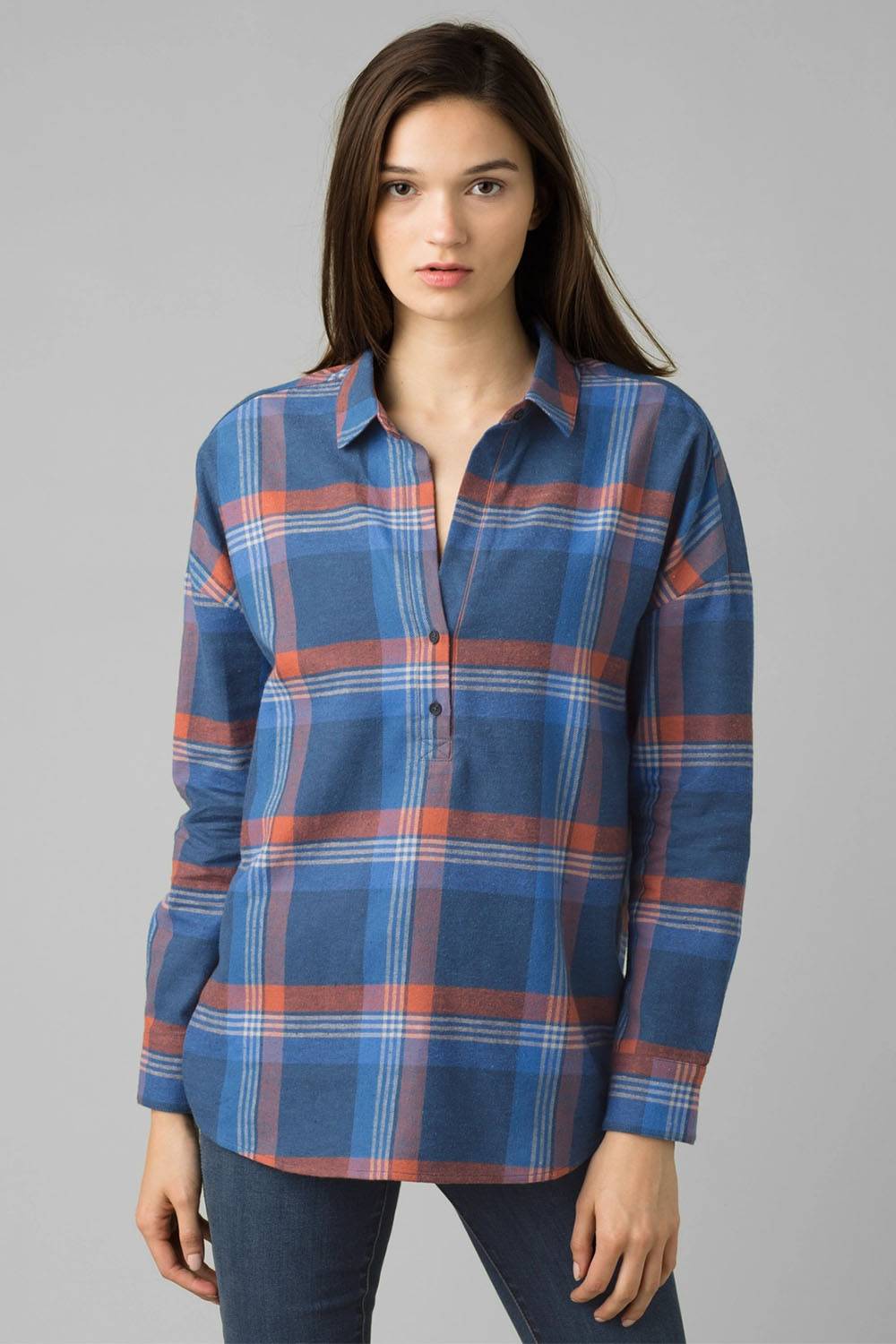 prana hemp flannel tops