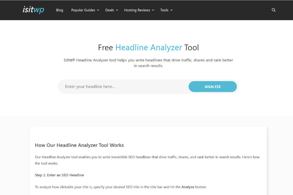 headline analyzer blogging tool