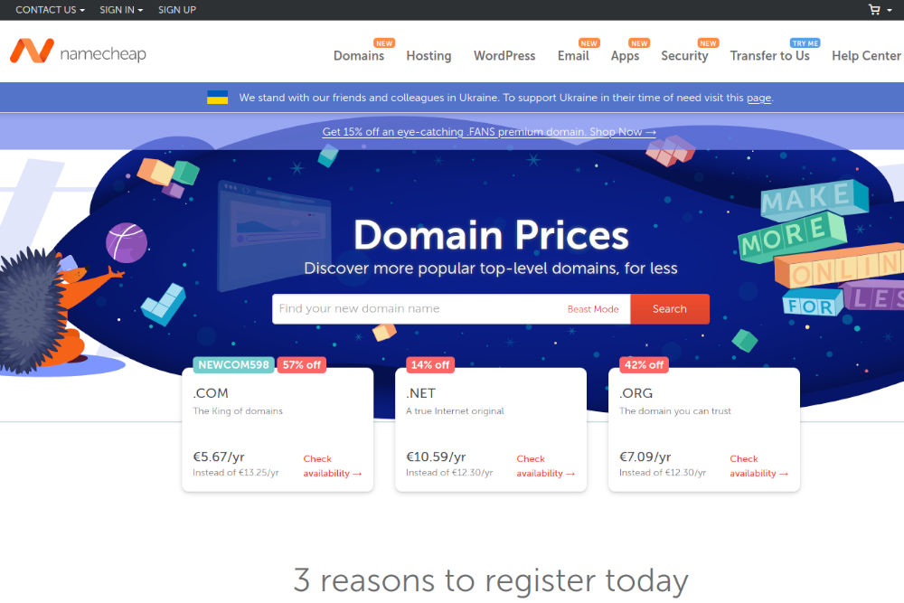 namecheap domain registrar blogging tool