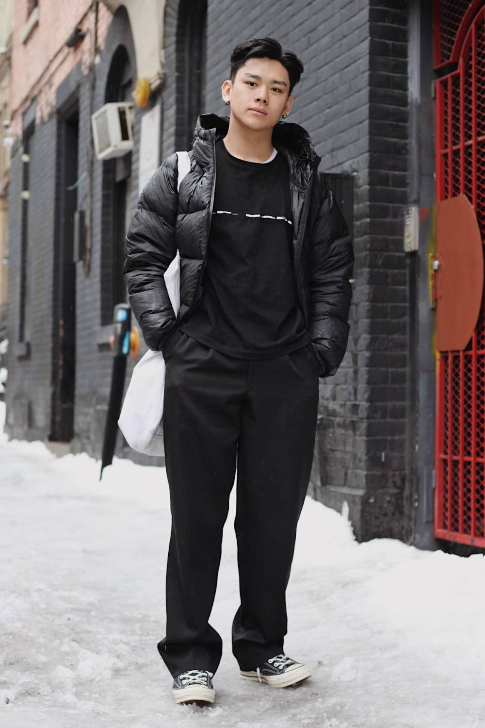 korean casual outfit puffer jacket