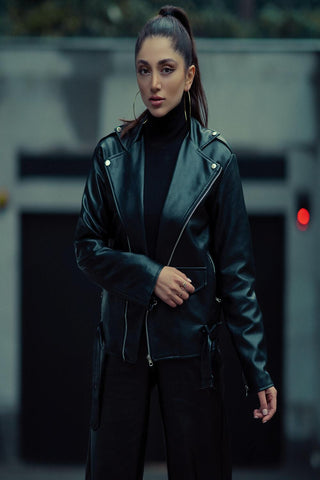 leather jacket garconne fashion style