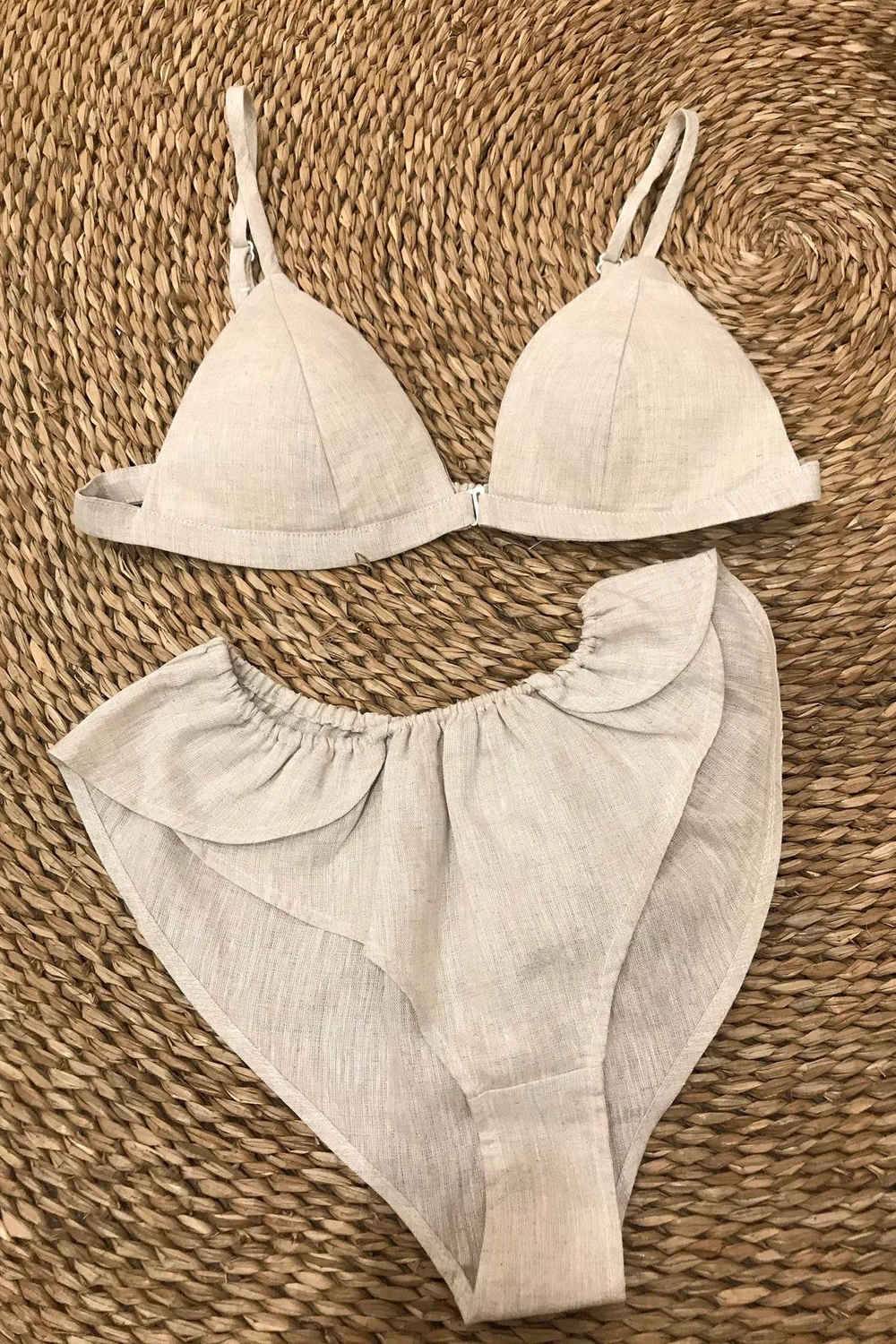 green living organic linen bra