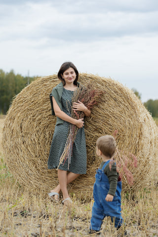 mother son photoshoot overalls dress