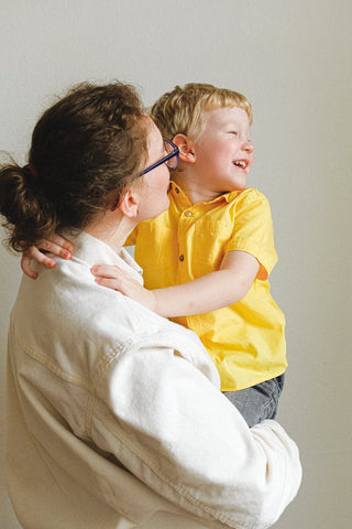 mother son photoshoot button-ups