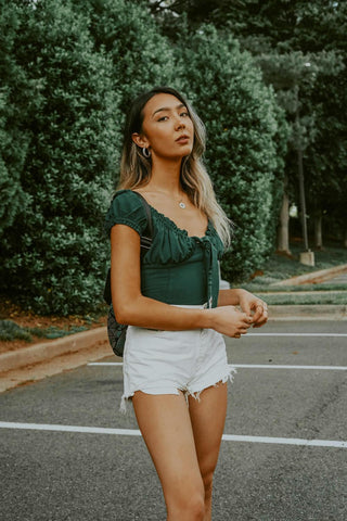olive garden outfit blouse shorts