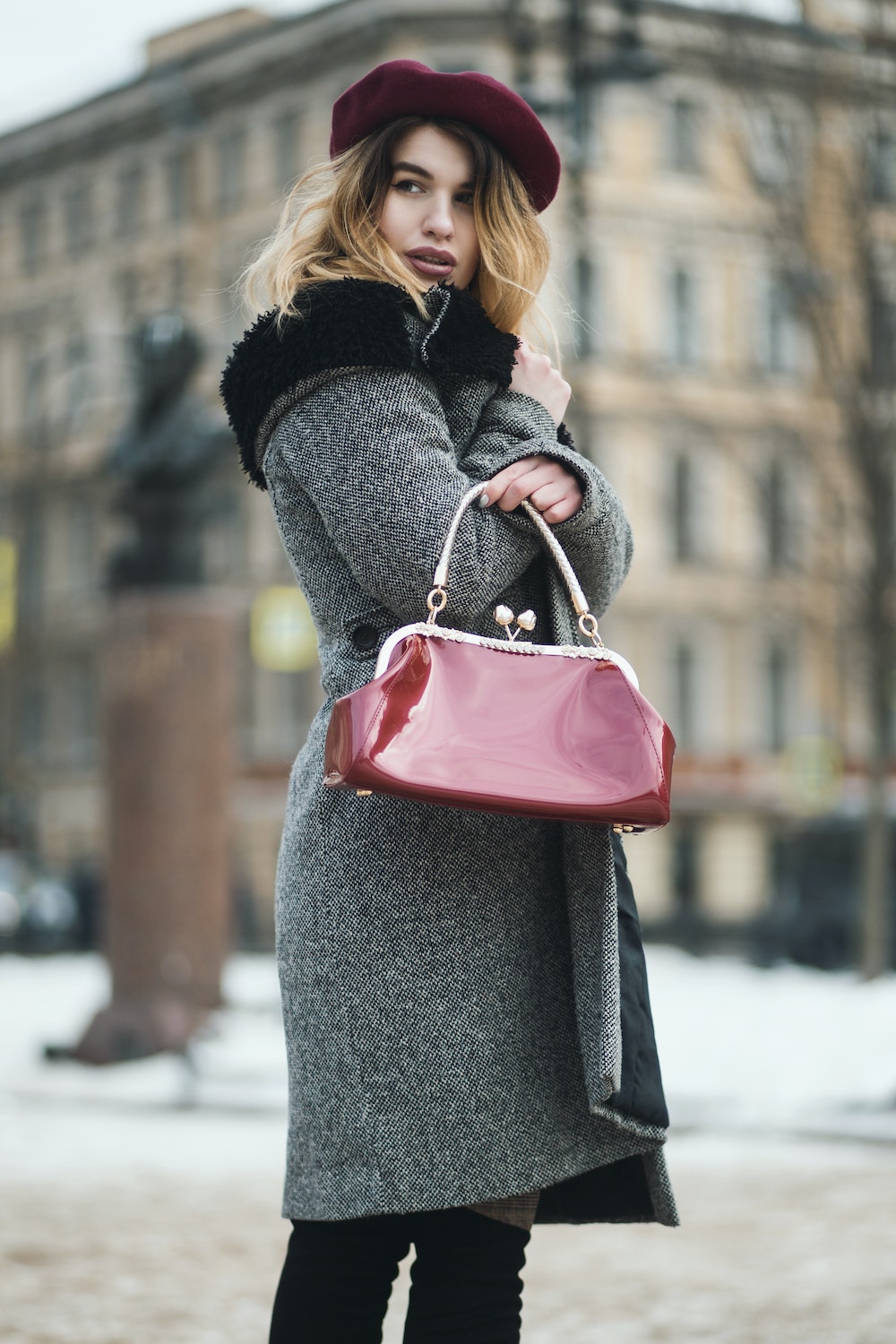 French teacher outfit vintage bag