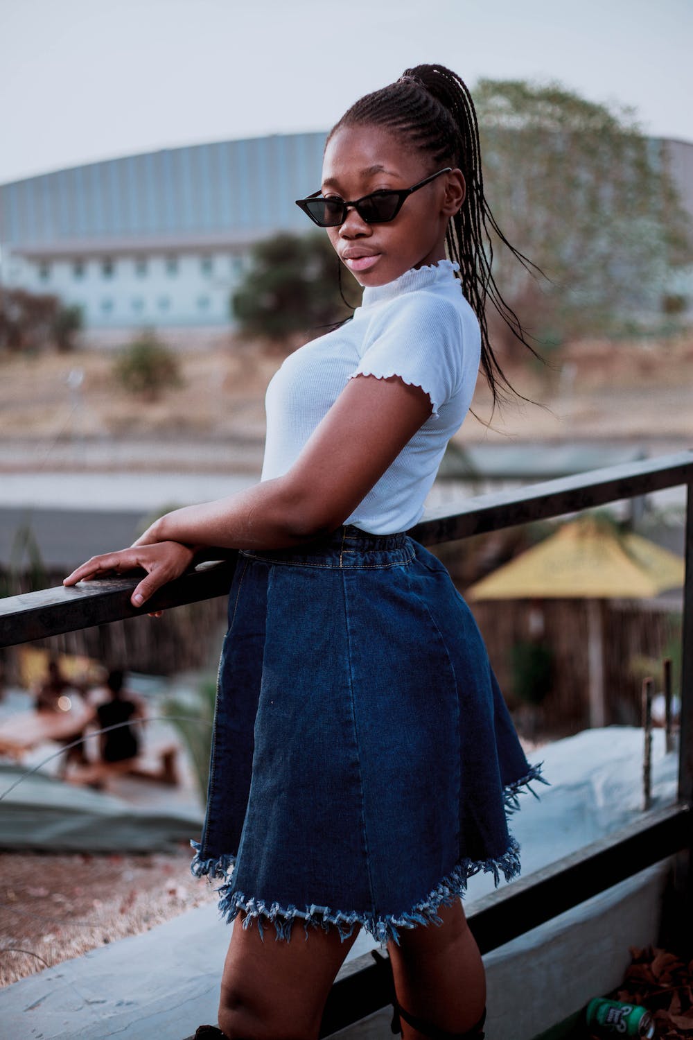 Mall girl aesthetic outfits denim skirt