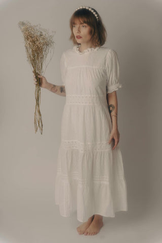 forestcore aesthetic tiered dress