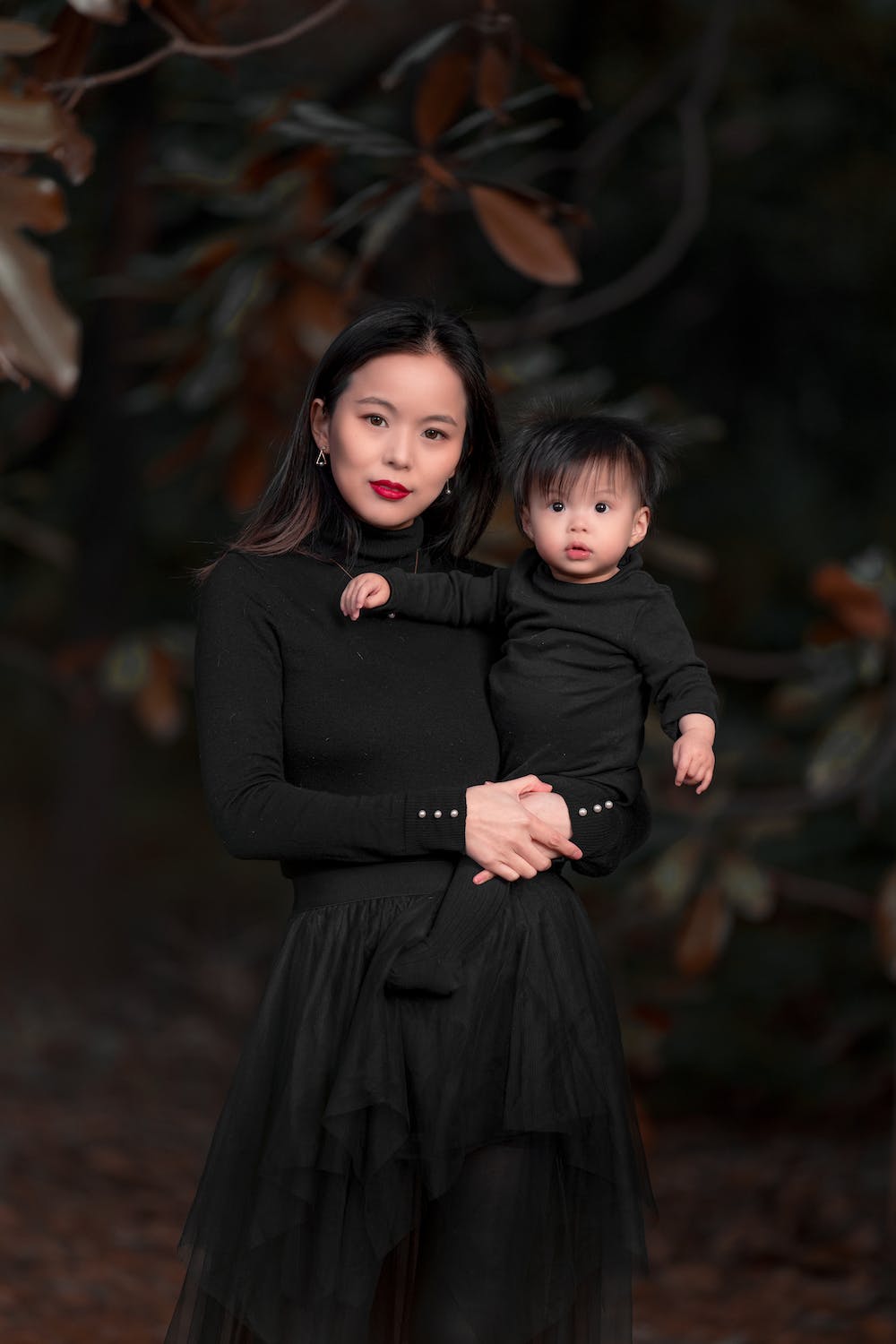 Mother and son dance outfits all black