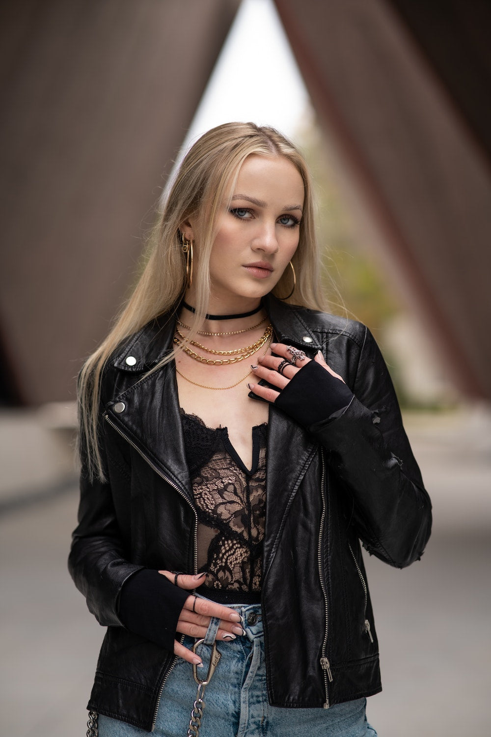 Night out in Paris outfits vegan leather jacket