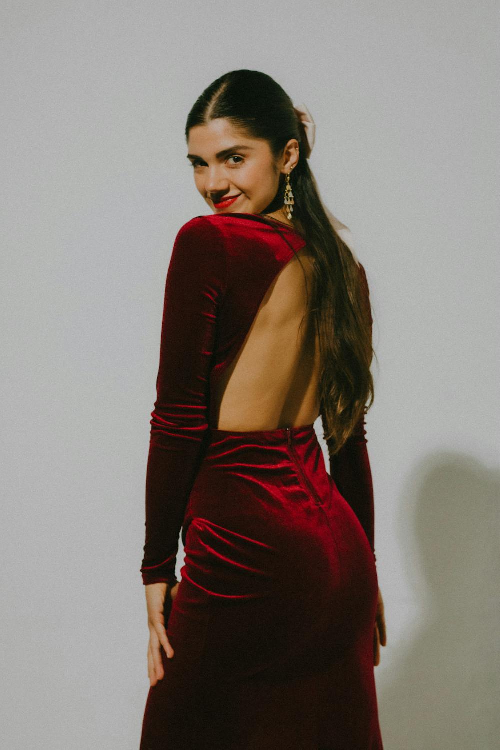 Can you wear red to a wedding? open-back design