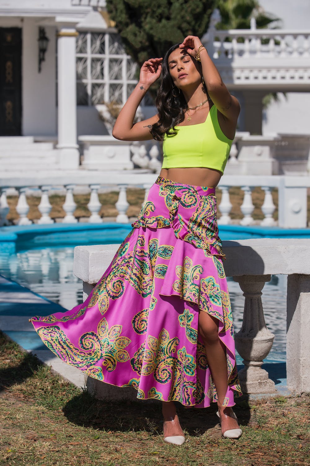 Caribbean party outfits maxi skirt