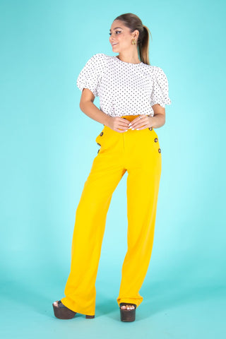 yellow pants outfits blouse