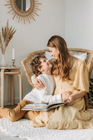 mother son photoshoot boho dress