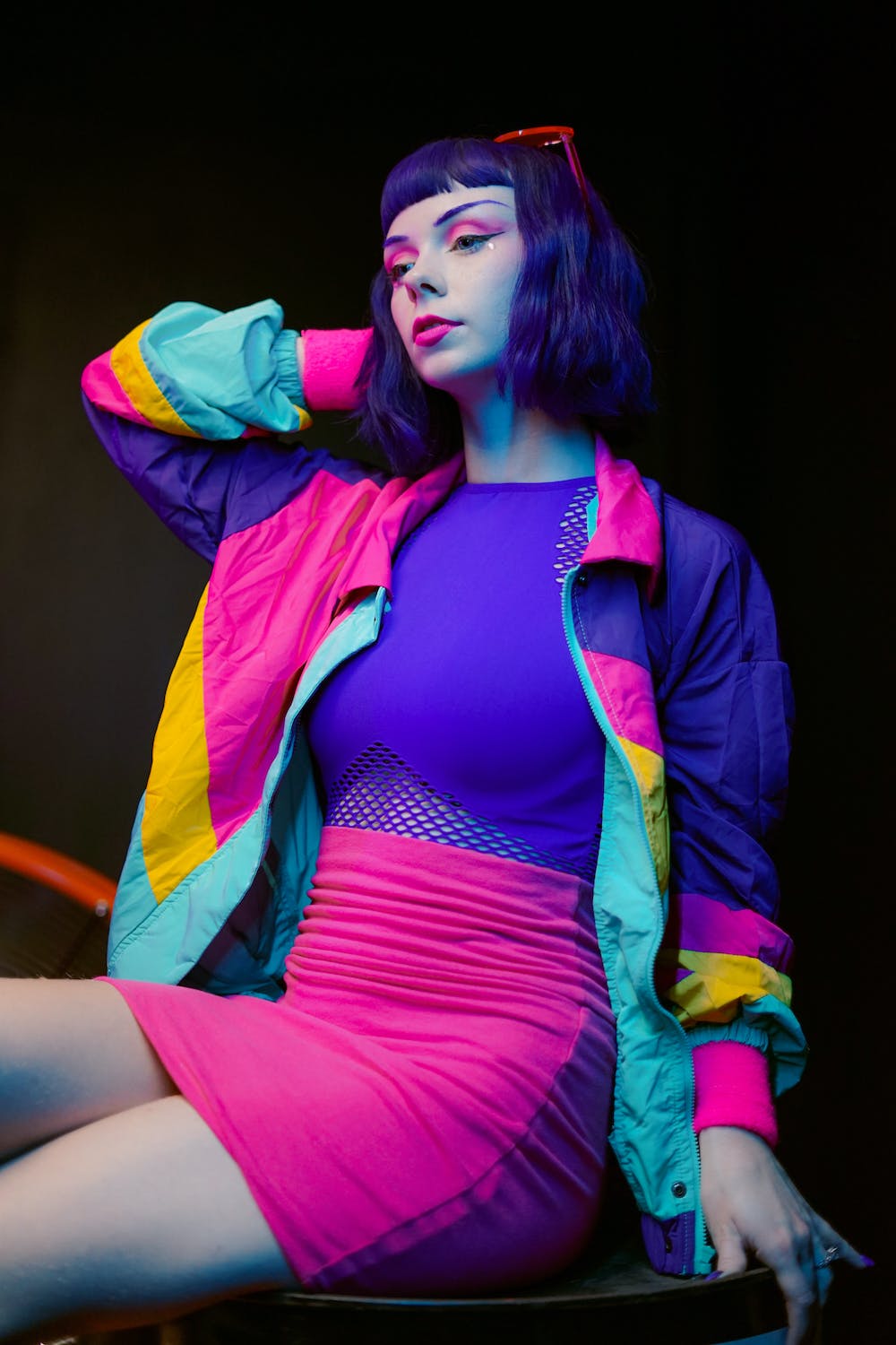 80s party outfit bright colors