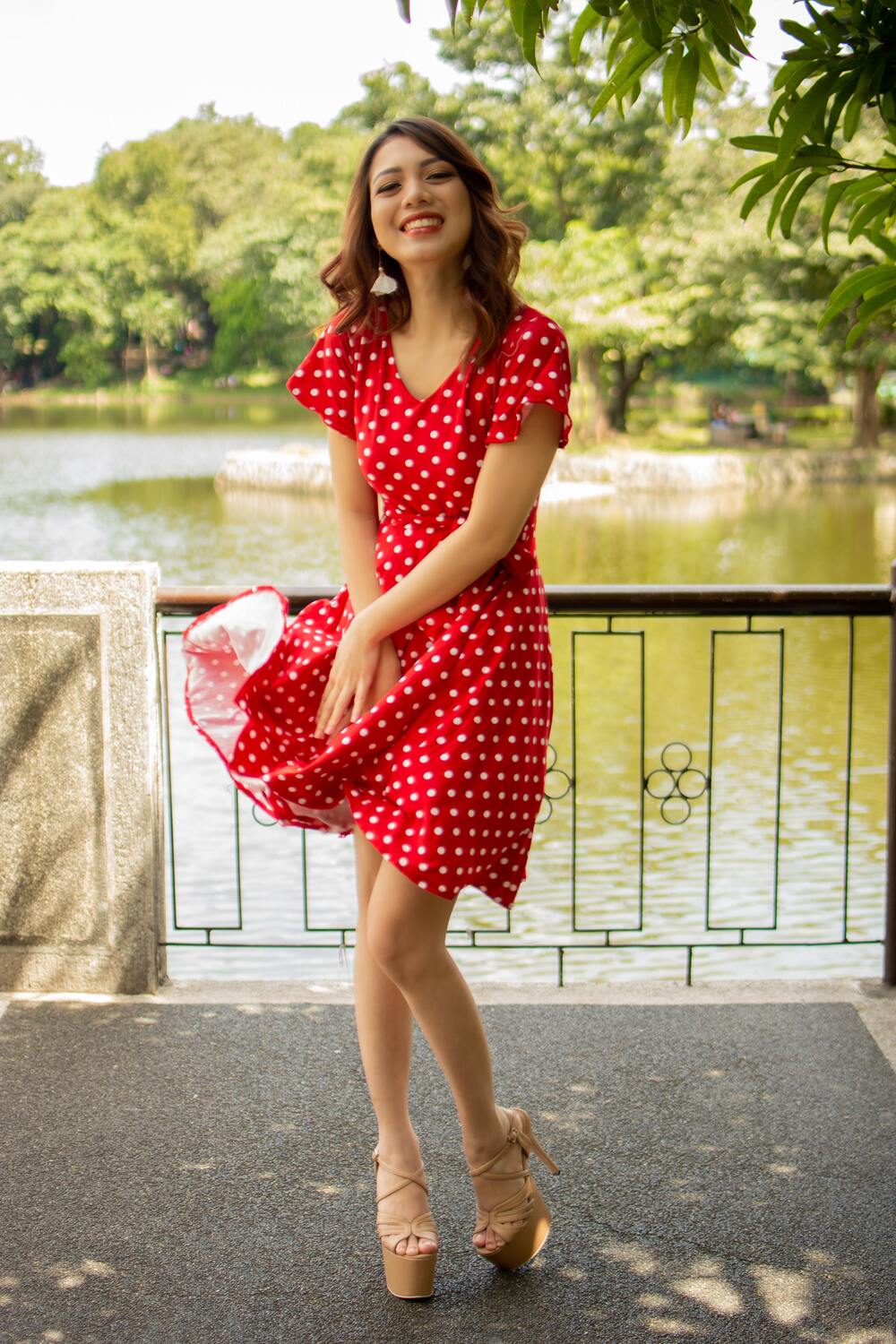 polka dot dress for summer in Europe