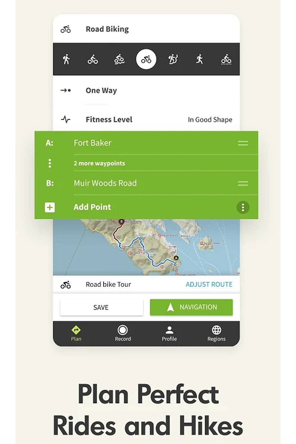 komoot sustainable hiking travel app