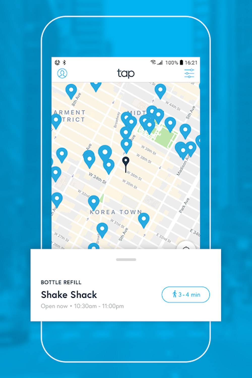 tap sustainable filtered water app